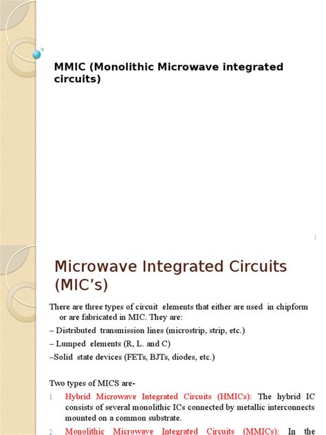 MMIC | PDF | Integrated Circuit | Semiconductor Device Fabrication