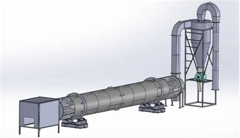 Mild Steel Powder Coated Rotary Drum Dryers Automation Grade