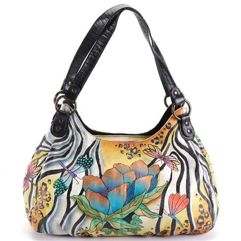 Anuschka Triple Compartment Satchel In Hand Painted Leather Ebth