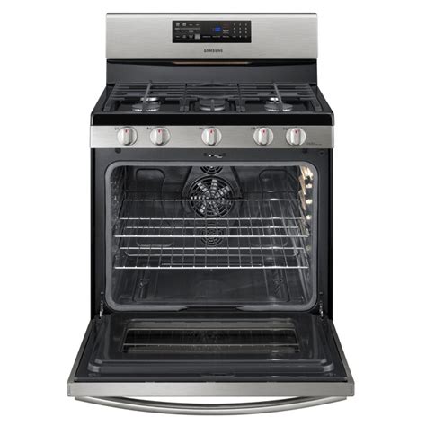 Samsung 30 In 5 Burners 5 8 Cu Ft Self Cleaning Freestanding Gas Range Stainless Steel At