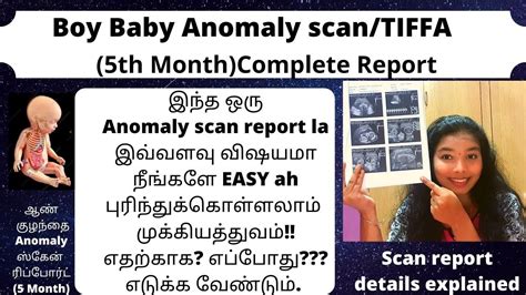 Boy Baby Anomaly Scan Th Month Report Details In Tamil Tiffa Scan