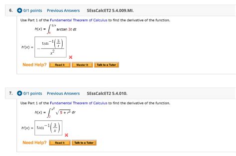 Solved 6 0 1 Points Previous Answers SessCalcET2 Chegg