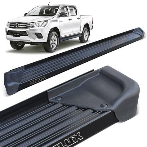 Estribo Lateral Hilux CD 2016 A 2019 Aluminio Preto General Car