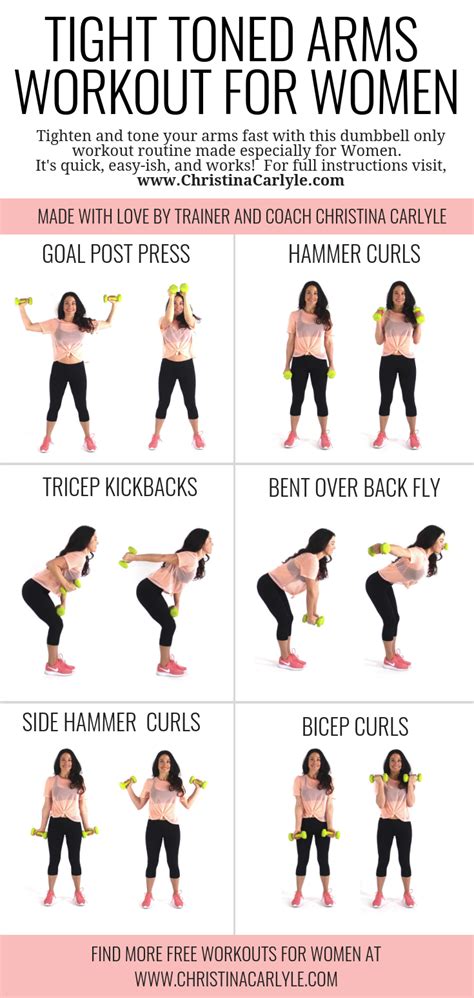 Arm Workout for Women with dumbbells for Tight, Toned Arms | Dumbbell ...