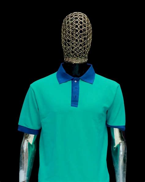 Mens Teal Green Collar Neck T Shirt At Rs Piece Men Collar T