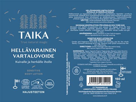 Vartalovoide Taika 150 Ml Sensitive Tokmanni Fi