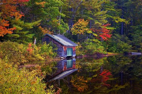 Autumn Lakehouse Wallpapers Wallpaper Cave