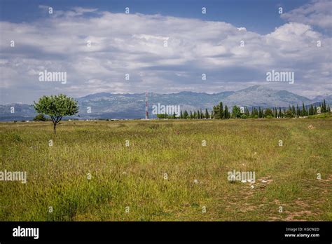 Landscape Near Podgorica Airport Around 10 Km From Podgorica Capital