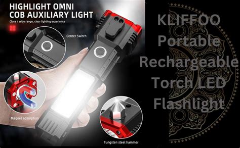 Kliffoo Portable Rechargeable Torch Led Flashlight With Lightning