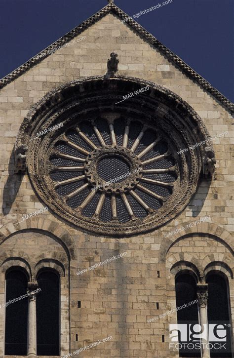 Italy Puglia Ruvo Di Puglia Cathedral The Rose Window Stock Photo