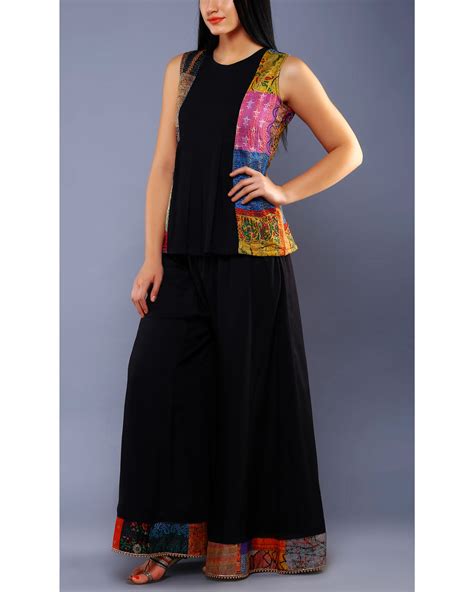 Black Embellished Palazzo Pants By Simply Kitsch The Secret Label