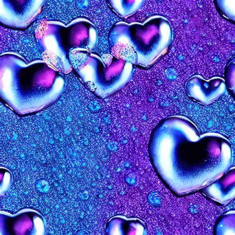 Oil Drop Iridescent Bubble Hearts Crystal Pastel Rainbow D Photograph