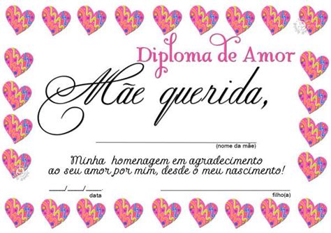 Certificado Dia Das Maes - 20 Modelos de Diploma para o dia das mães prontos para imprimir ...