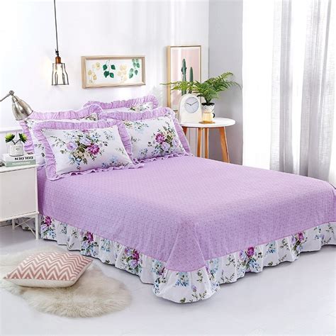 Veronica Lilac Contrasting Floral Printed Egyptian Cotton Duvet Cover