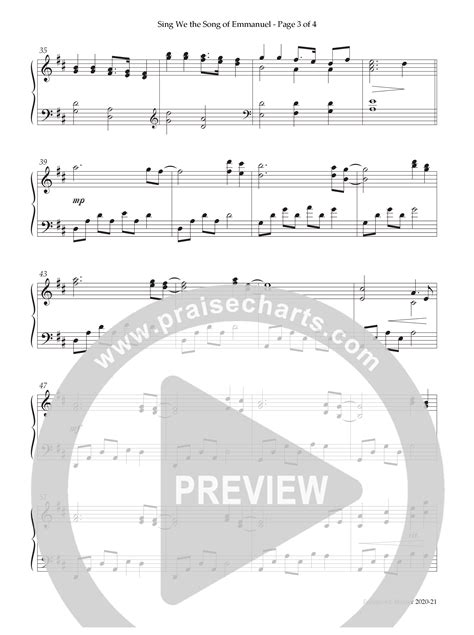 Sing We The Song Of Emmanuel Instrumental Sheet Music Pdf Lifeway