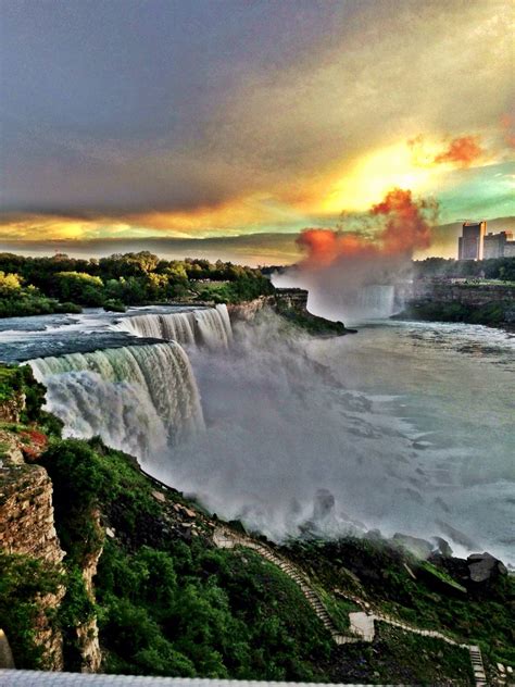 Niagara Falls At Sunset Sunrise Sunset Pinterest