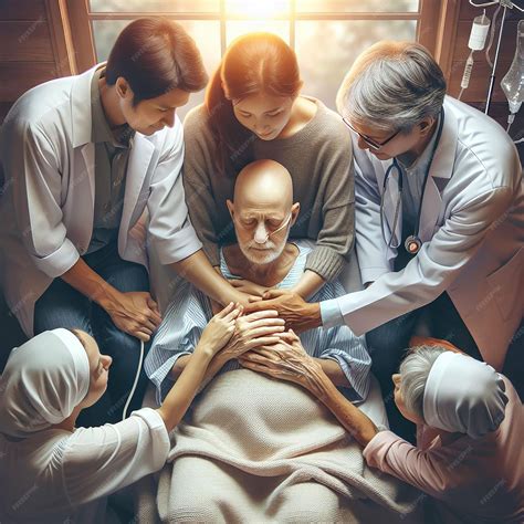 Premium Photo | Family and Healthcare Professional Comforting Bald