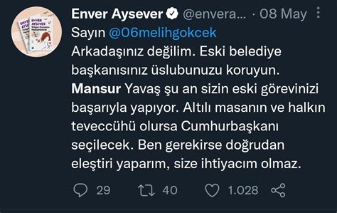 Zafer Partisi Kayseri İl Başkanlığı on Twitter Enver Aysever e