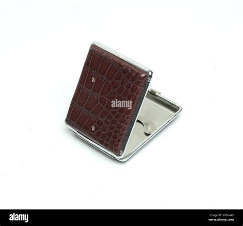 Brown Leather Cigarette Case Isolated Stock Photo Alamy