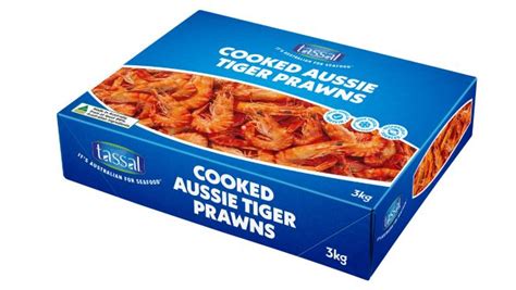 Tassal Aussie Tiger Prawns Cooked Frozen 3kg Tassal Foodservice