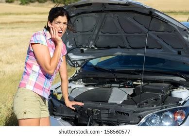 Upset Woman After Car Accident Broken Stock Photo 158560577 Shutterstock