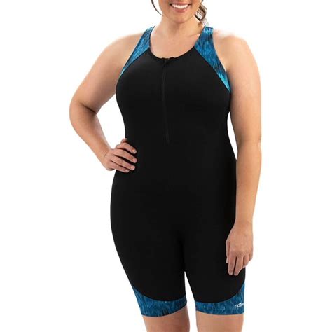 Dolfin Womens Racerback Zip Front Aquatard Swimsuit