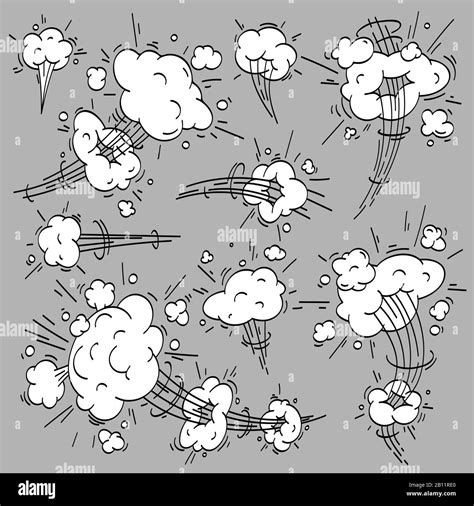 Speed Cloud Comic Cartoon Fast Motion Clouds Smoke Effects And