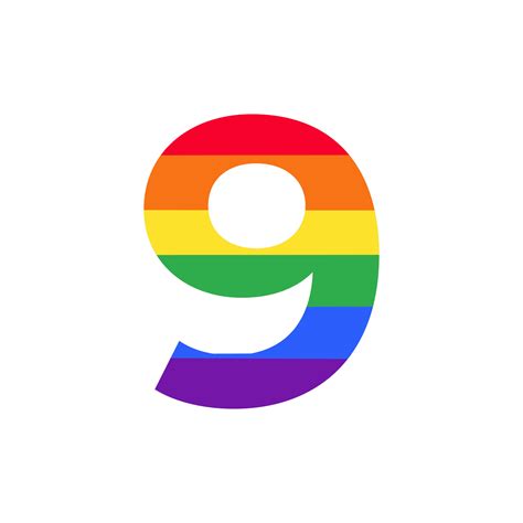 Number 9 Colored In Rainbow Color Logo Design Inspiration For Lgbt