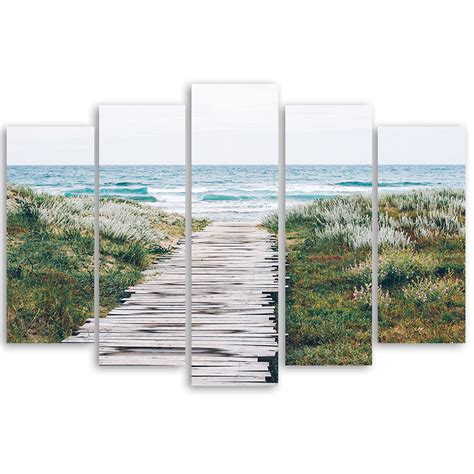 Leinwandbild Teilig Strand Meer Weg Landschaft Wall Art De