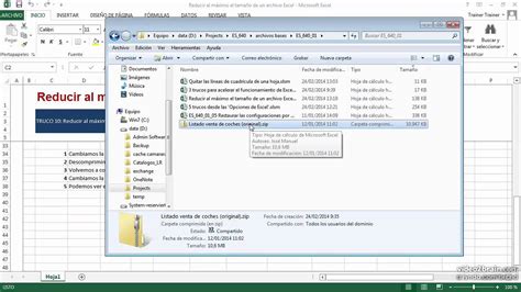 Reducir Al Maximo El Tamaño De Un Archivo En Excel 2010 Youtube