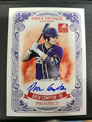 Drew Compton Onyx Vintage Extended Baseball Auto Blue Ink Ebay