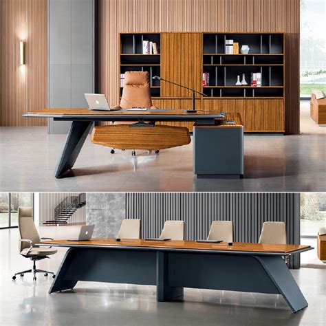 custom long office desk  design luxury  shape workstation ceo