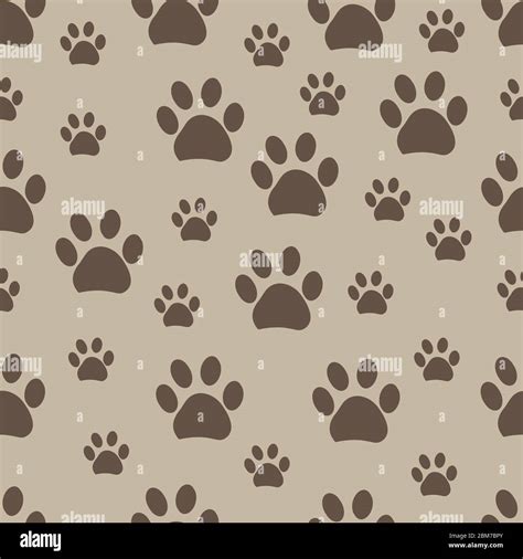 Brown Paw Print Pattern Background Stock Vector Image And Art Alamy