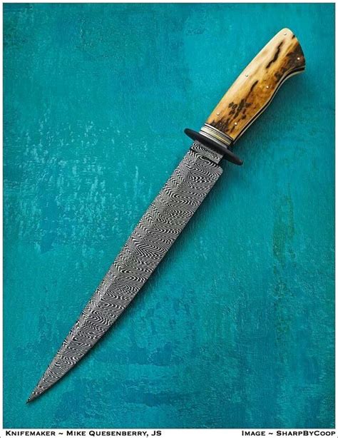 Mike Quesenberry Damascus Blade Damascus Knife Bowie Knife Custom