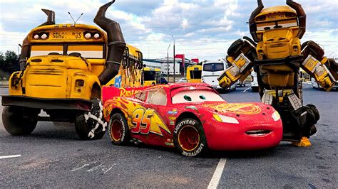 Lightning Mcqueen Transformers In Real Life On Road Cars Pixar Drift