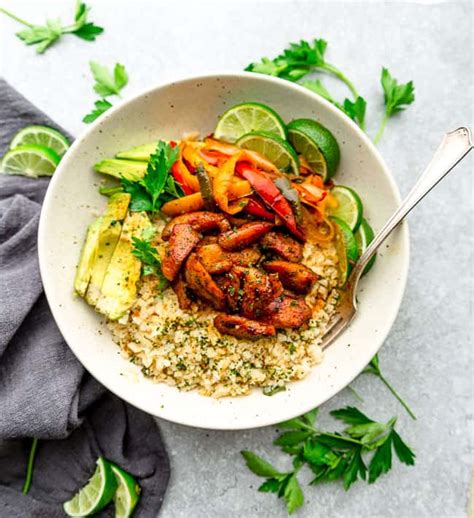 Keto Chicken Burrito Bowls With Cauliflower Rice Life Made Sweeter