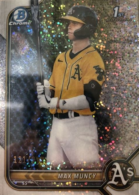 Max Muncy A S 2022 Bowman BCP 89 Chrome Prospects Speckle