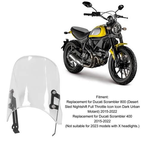 Dilwe Bulle de Moto Pare Brise pour Ducati Scrambler 800 400 Protège