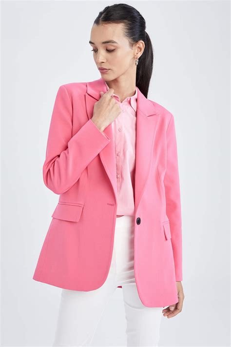 Pink WOMEN Oversize Fit Blazer With Pocket 2417960 DeFacto