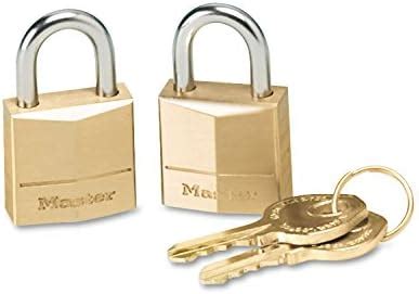 Master Lock Lot De 2 Cadenas En Laiton Massif Largeur Du Corps De 1 9