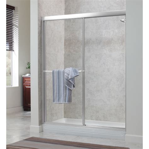 Craft Main Tides Silver 60 In W X 70 In H Framed Sliding Shower Door Tdss6070 Cl Sv At