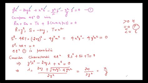 Canonical Form Second Order Pde Part Ii Parabolic Youtube