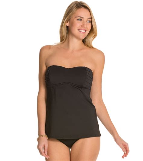 Tommy Bahama Swimwear Pearl Solids Pleated A Line Bandini Bikini Top At Swimoutlet Free