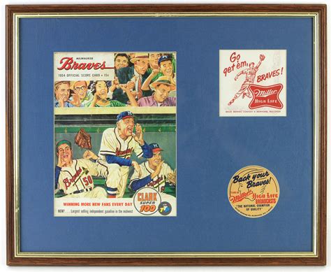 Lot Detail Milwaukee Braves Official Score Card X Framed