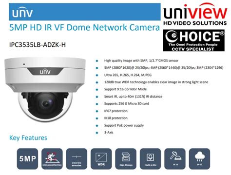 UNV IP CAMERA DOME IPC3535LB ADZK H Uniview POE CCTV CAMERA