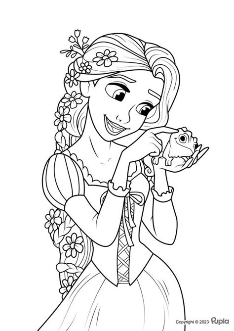 Rapunzel Petting Pascal Coloring Page Kleurplaten Kleurplaten Voor