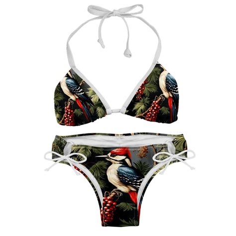 Woodpecker Swim Wear Bikini Set With Detachable Sponge Adjustable