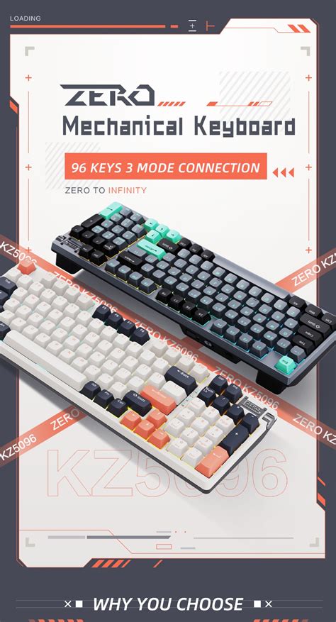 Thunderobot ZERO Mechanical Keyboard Three Modes Bluetooth 2 4G Wired Keyboard Hot Swappable 96