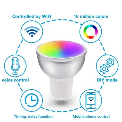 LUZ DESING Lámpara Led Smart Gu10 3 5w Wifi Celular App Tuya