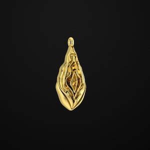14K Gold Yoni Charm Sterling Silver Vagina Charm Yoni Pendant Erotic